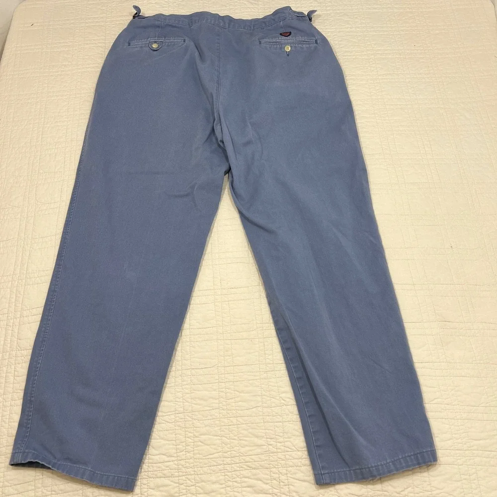 Polo Ralph Lauren Mens 38x36 Blue Pleated Chino Pants Made in USA Vintage Crest